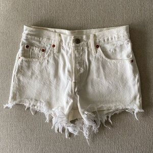Vintage 501 Levi's Denim Shorts in White